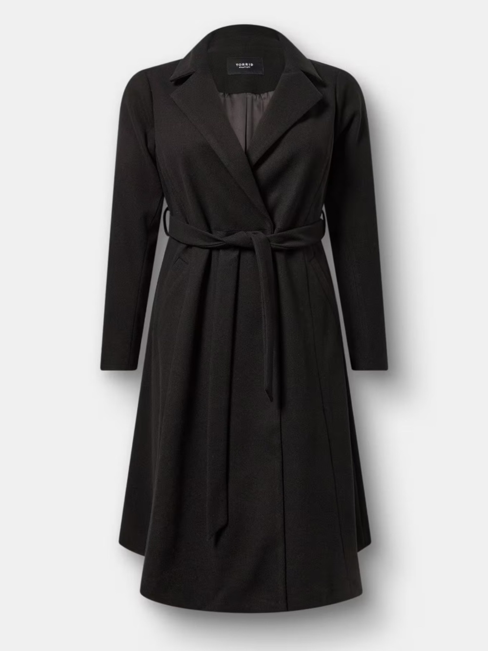 Faux Melton Tie Front Coat 2X Like New